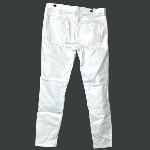 Everlane The Organic Cotton Pant Mid Rise Straight Leg White Women's 30 Tall - Picture 3 of 7